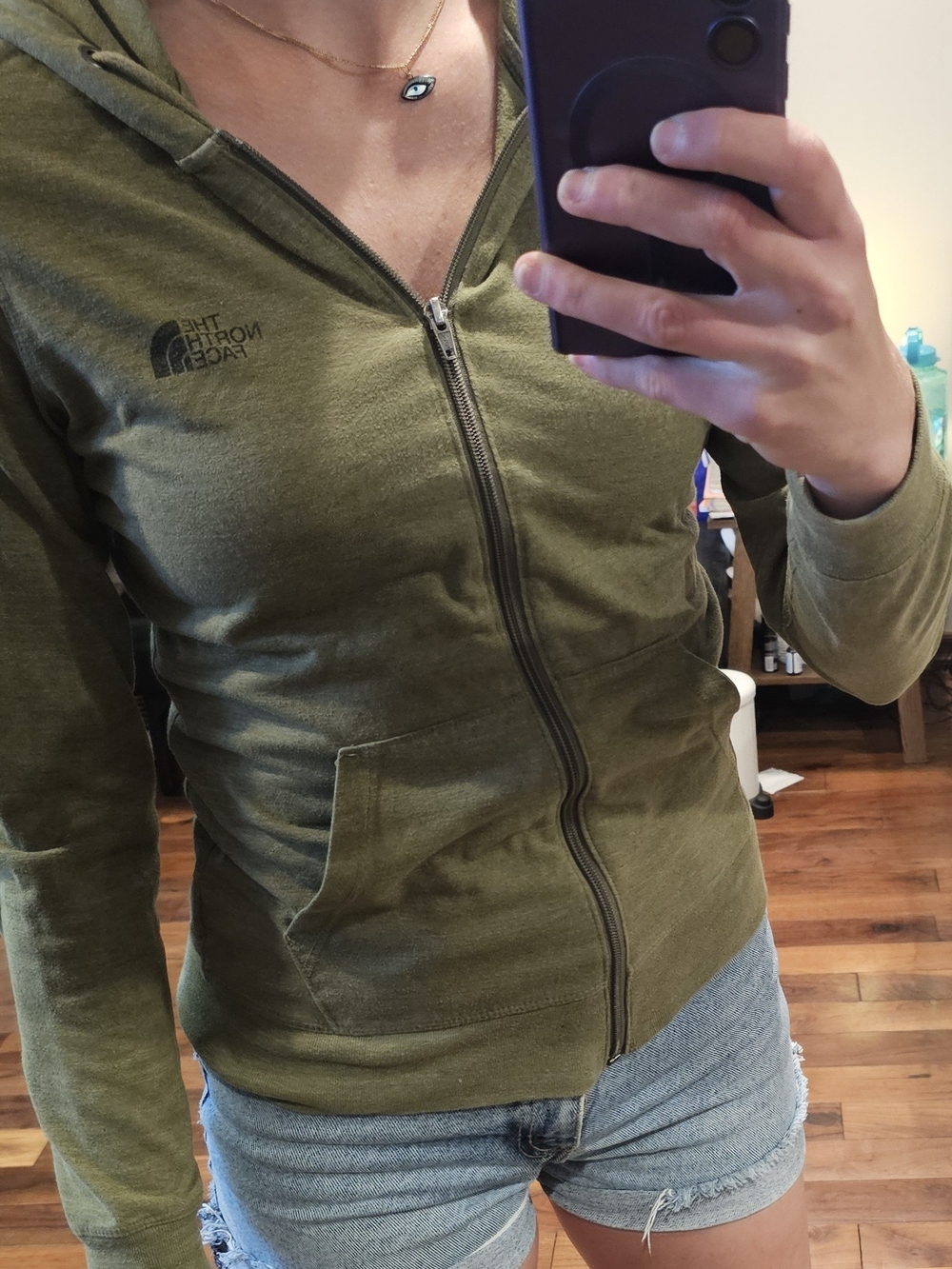 The North Face Olive Green Zip Hoodie